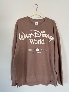 NWOT Walt Disney World Oversized Crewneck Sweatshirt - Brown Size Large